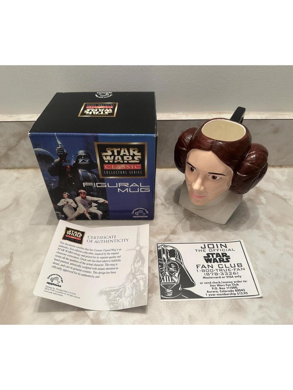 Star Wars Princess Leia Figural Ceramic Mug 1997 Applause with box and COA